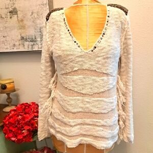 Gimmicks By BKE Buckle Embellished Sweater - Size Large